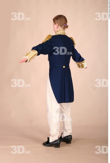 Whole Body Woman White Historical Slim Costume photo references