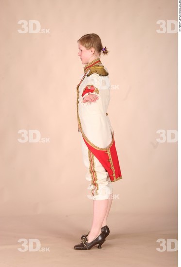 Whole Body Woman White Historical Slim Costume photo references