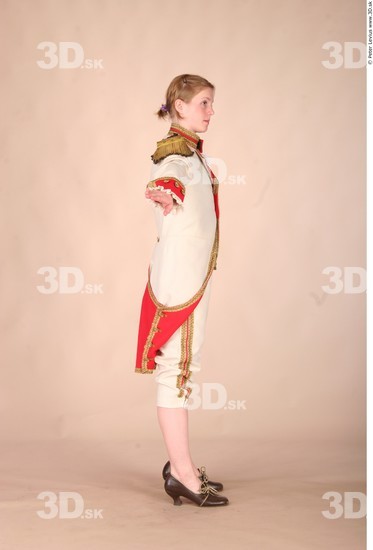 Whole Body Woman White Historical Slim Costume photo references