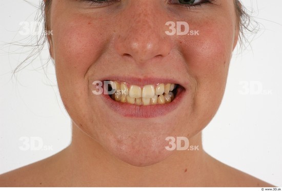 Whole Body Teeth Woman T poses Piercing Underwear Shoes Slim Average Studio photo references