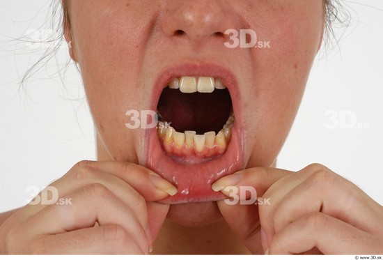 Whole Body Teeth Woman T poses Piercing Underwear Shoes Slim Average Studio photo references