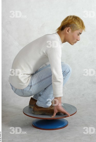 Whole Body Phonemes Man Asian Nude Slim Male Studio Poses