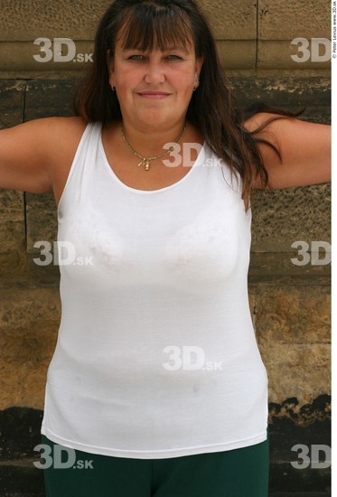 Upper Body Woman White Casual Chubby