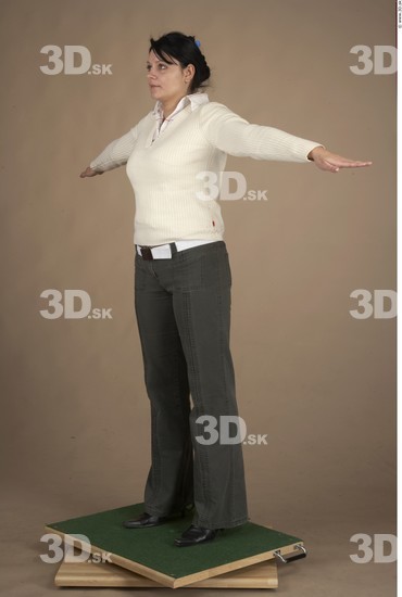 Whole Body Woman T poses Casual Chubby Studio photo references