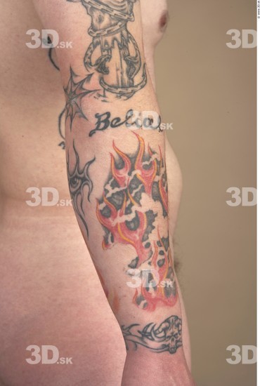 Whole Body Man Tattoo Nude Average Studio photo references