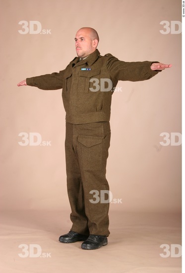 Whole Body Man Army Average Studio photo references