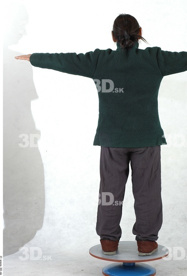 Whole Body Woman T poses Asian Casual Slim Studio photo references