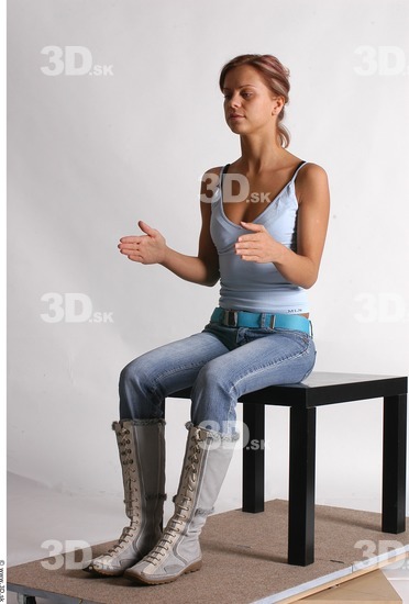 Whole Body Woman Artistic poses White Casual Slim