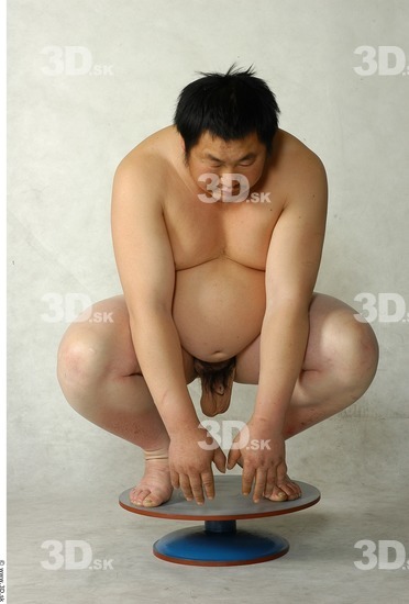 Whole Body Phonemes Man Asian Nude Overweight Studio photo references