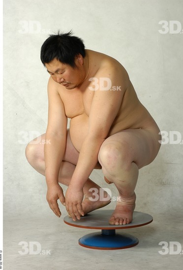 Whole Body Phonemes Man Asian Nude Overweight Studio photo references