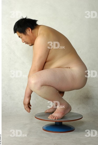 Whole Body Phonemes Man Asian Nude Overweight Studio photo references