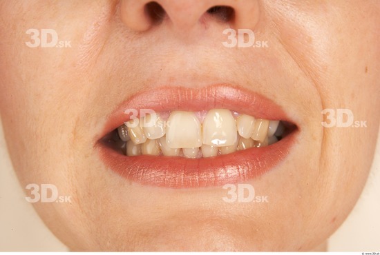 Whole Body Teeth Woman Slim Studio photo references