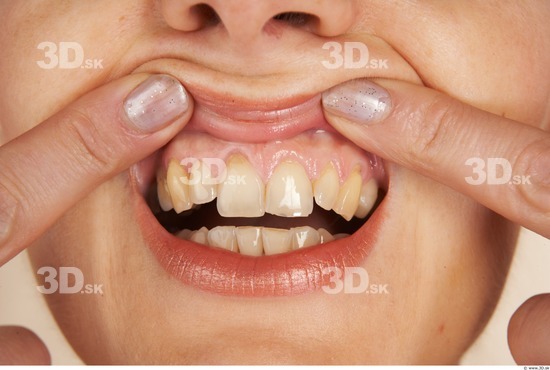 Whole Body Teeth Woman Slim Studio photo references