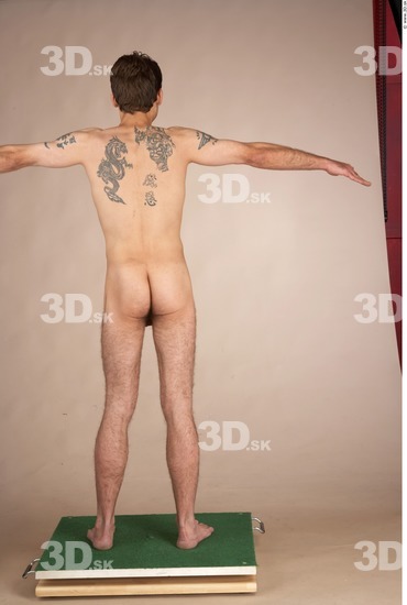 Whole Body Man T poses Tattoo Nude Slim Studio photo references