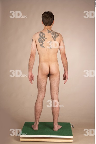 Whole Body Man Tattoo Nude Slim Studio photo references