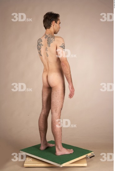 Whole Body Man Tattoo Nude Slim Studio photo references