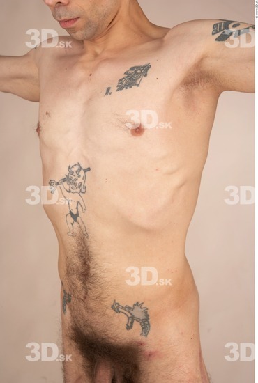 Upper Body Whole Body Man Tattoo Nude Slim Studio photo references