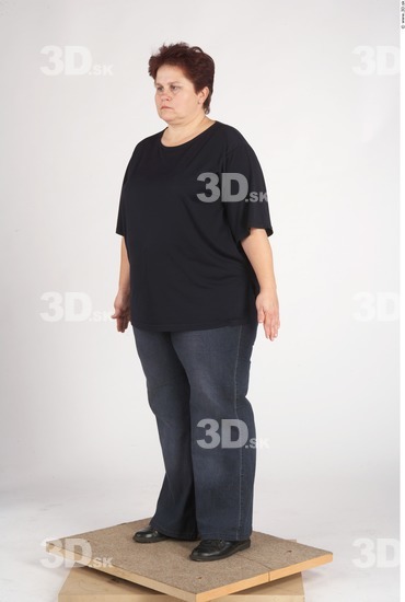 Whole Body Woman Casual Slim Overweight Studio photo references
