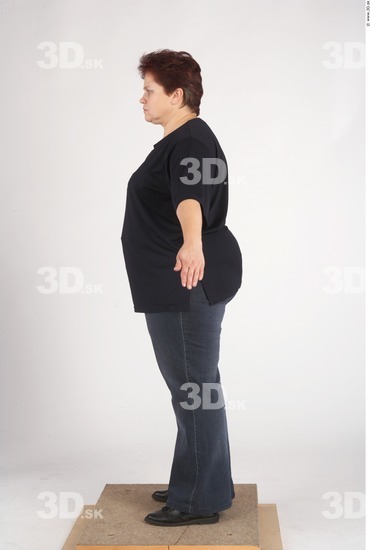 Whole Body Woman Casual Slim Overweight Studio photo references