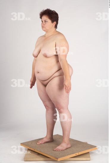 Whole Body Woman Nude Slim Overweight Studio photo references