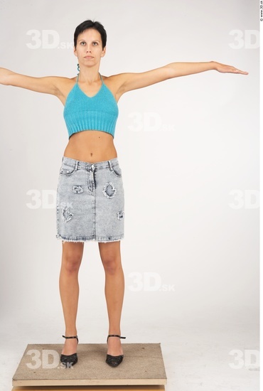 Whole Body Woman T poses Casual Slim Studio photo references