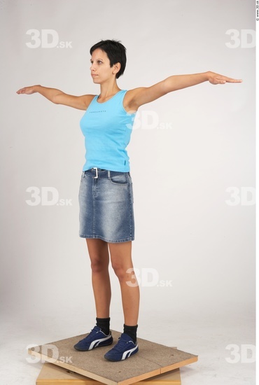 Whole Body Woman T poses Casual Slim Studio photo references