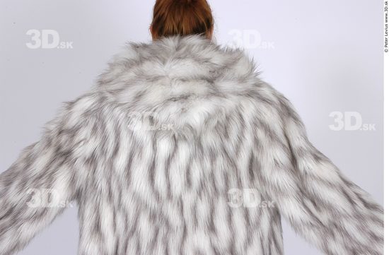 Whole Body Back Woman Casual Coat Average Studio photo references