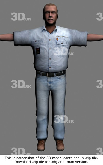 3D Model White Man