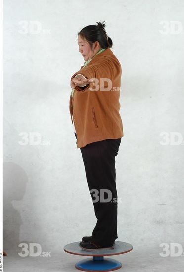 Whole Body Woman T poses Asian Casual Overweight Studio photo references