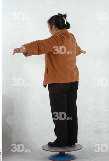 Whole Body Woman T poses Asian Casual Overweight Studio photo references