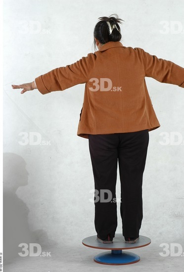 Whole Body Woman T poses Asian Casual Overweight Studio photo references