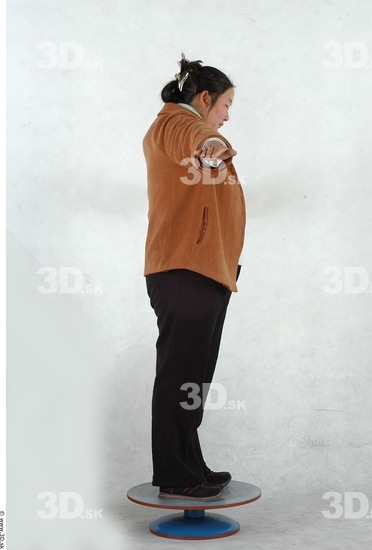 Whole Body Woman T poses Asian Casual Overweight Studio photo references