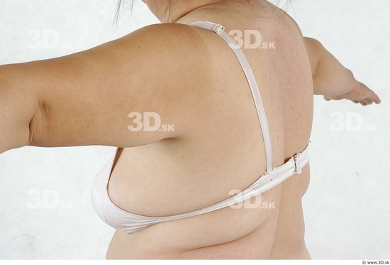 Whole Body Back Woman Asian Underwear Overweight Studio photo references