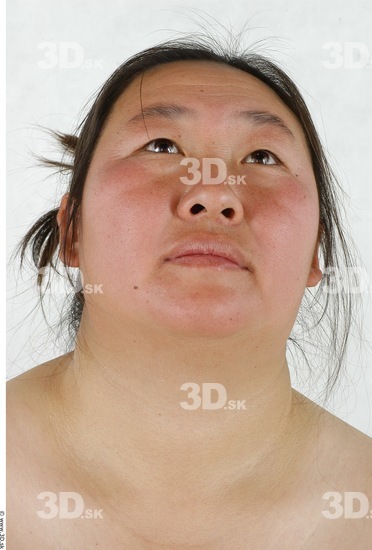 Whole Body Head Woman Asian Overweight Studio photo references