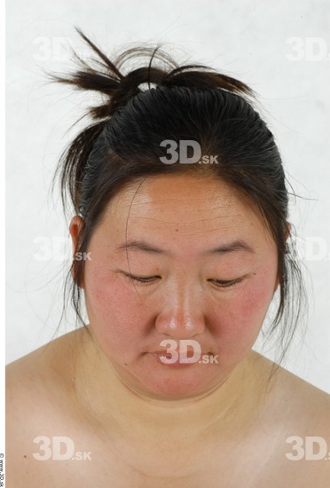 Whole Body Head Woman Asian Overweight Studio photo references