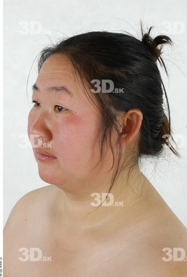 Whole Body Head Woman Asian Overweight Studio photo references