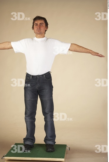 Whole Body Man T poses Casual Muscular Average Studio photo references