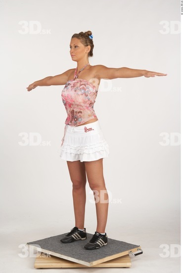 Whole Body Woman T poses White Casual Slim