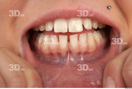 Whole Body Teeth Woman Slim Studio photo references