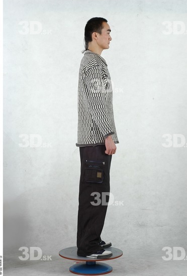 Whole Body Man Asian Casual Slim Studio photo references