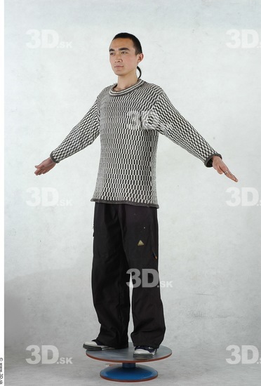 Whole Body Man Asian Casual Slim Studio photo references