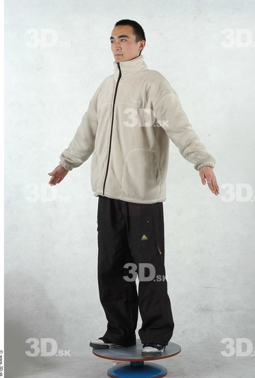 Whole Body Man Asian Casual Slim Studio photo references