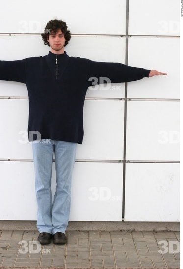 Whole Body Man T poses White Casual Slim