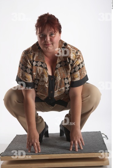 Whole Body Woman Casual Slim Overweight Studio photo references