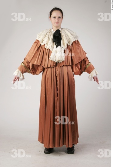 Woman White Historical Slim Costume photo references