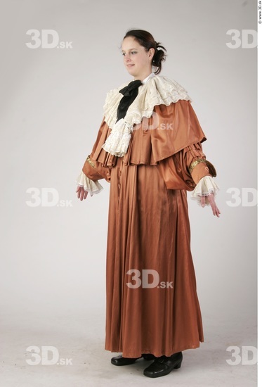 Woman White Historical Slim Costume photo references