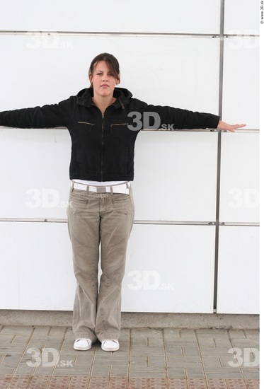 Whole Body Woman T poses White Casual Slim