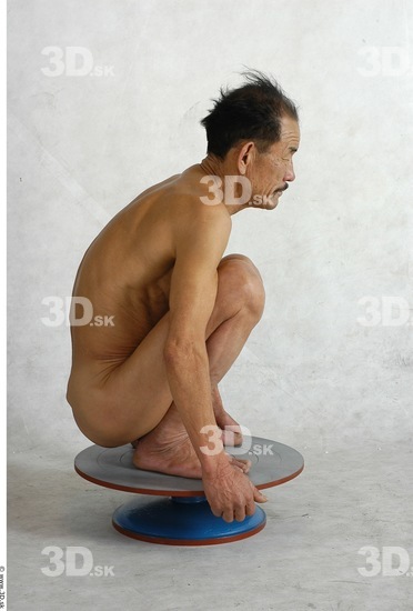 Whole Body Phonemes Man Asian Nude Underweight Studio photo references