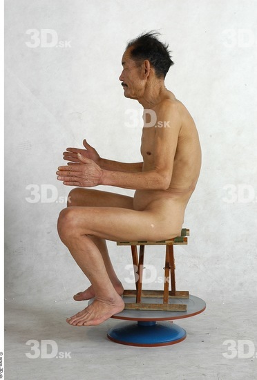 Whole Body Phonemes Man Artistic poses Asian Nude Underweight Studio photo references