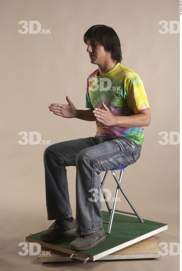 Whole Body Man Artistic poses White Casual Slim